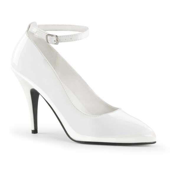 4" Ankle Strap Pump - Wht Pat, 10