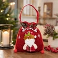 thumbnail image 4 of Festive Gift Bags Reusable Drawstring Gift Sacks with Handle Santa Holiday Xmas Party Favor Wrapping Bags for Candy Cookies Small Toys Stocking Stuffers, Set of 1, Cloth, 4 of 7