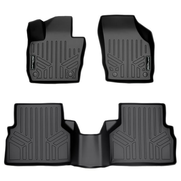 SMARTLINER Custom Fit Floor Mats 2 Row Liner Set Black Compatible With 2015-2018 Audi Q3 - All Models