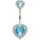 thumbnail image 1 of Belly Rings 316L Surgical SS PVD Plated Multicolor Heart CZ Navel Piercing Shiny Belly Button Rings, 1 of 4