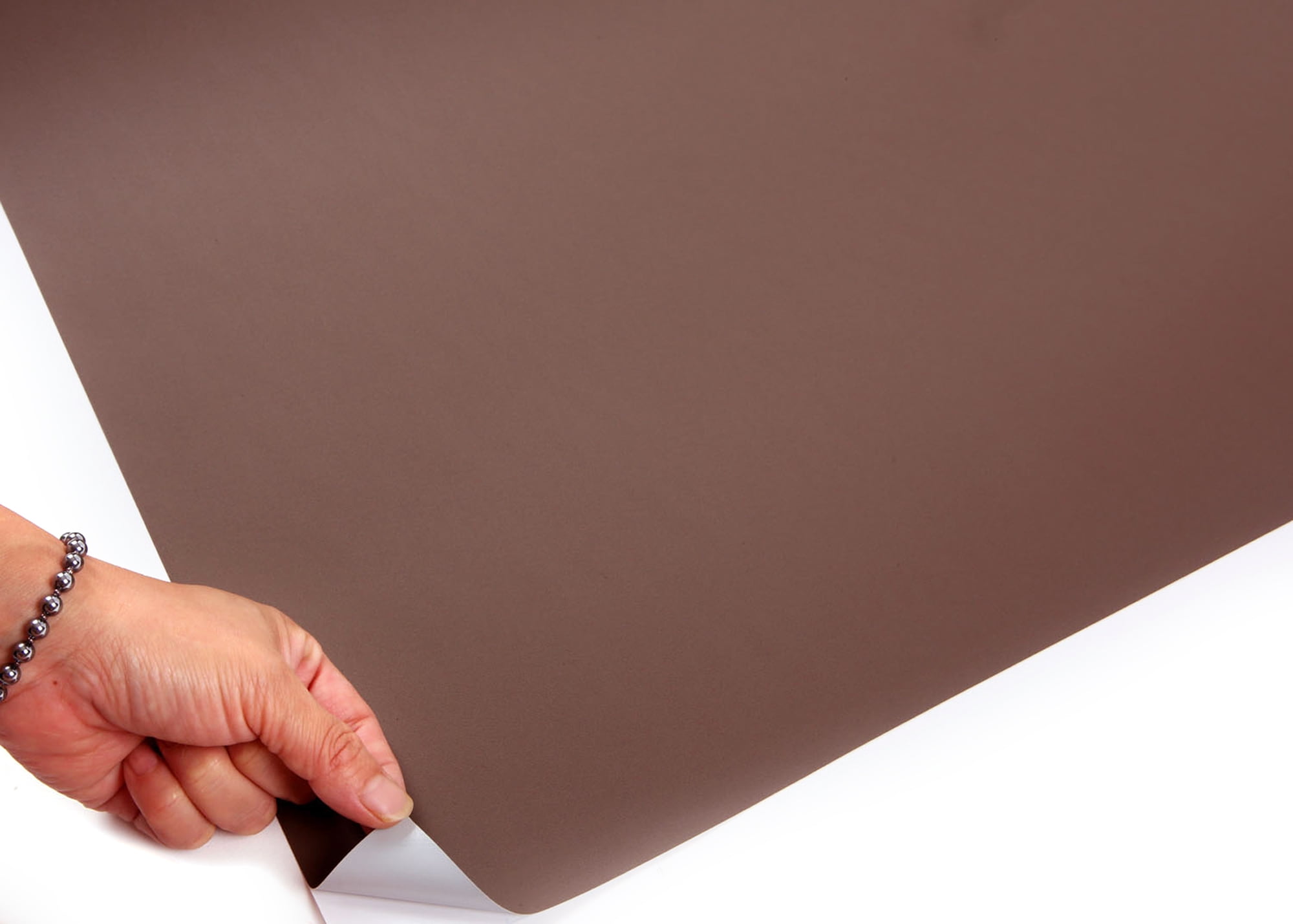 ROSEROSA Peel and Stick PVC Solid Self-Adhesive Wallpaper Covering Counter Top Shelf Liner Chocolate 2.00 Feet(W) X 6.56 Feet(L)
