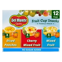 Del Monte No Sugar Added Fruit Cup Snacks Snacks, 4 oz Cup (Pack of 12)