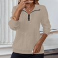thumbnail image 2 of NMMUED Womens Sweatshirt Half Zip Pullover Women Quarter Zip Sweatshirt Women 1/4 Zip Sweatshirt Women Sweatshirts for Women Loose Fit Fall Sweatshirts for Women 1/4 Zip Pullover Women Light Gray XXL, 2 of 6