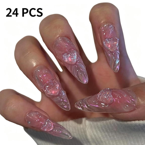 24PCS Press On Nails, Advanced Texture Full Cover False Nails, Easy Wear Non-slip Artificial Nail Tips, Personalized Reusable Nail Art Decoration for Daily Use