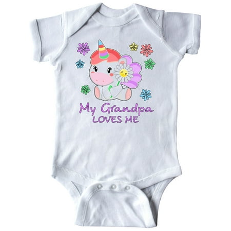 

Inktastic My Grandpa Loves Me- cute unicorn Gift Baby Boy or Baby Girl Bodysuit