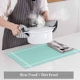 thumbnail image 4 of Pure Light Cyan Placemats for Dinning Table Set of 6, Simple Solid Color Burlap Kitchen Place Mats Waterproof Cloth Table Mats, Indoor Outdoor Placemats Easy Clean Dinner Decor, 4 of 8