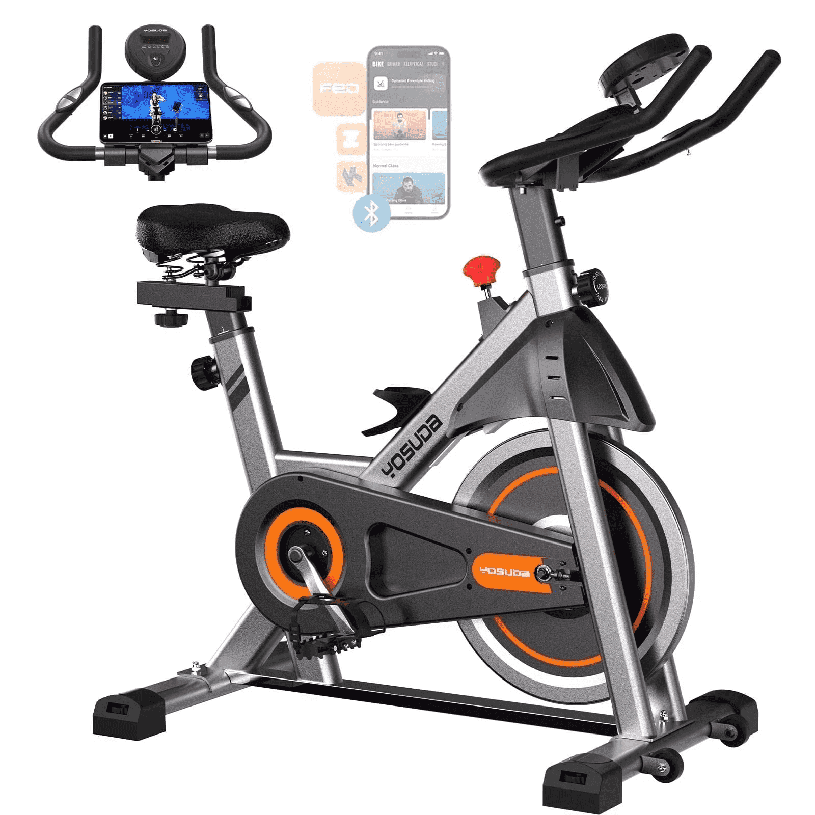 YOSUDA Exercise Bike for Home, Quiet Indoor Cycling Bike, 300 lb Capacity