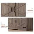 thumbnail image 7 of 60” Shoe Storage Bench with Deodorizer, Farmhouse Shoe Organizer Cabinet with Cushion Seat, 4 Doors, Adjustable Shelf for Entryway, Bedroom & Living Room, Gray, 7 of 7