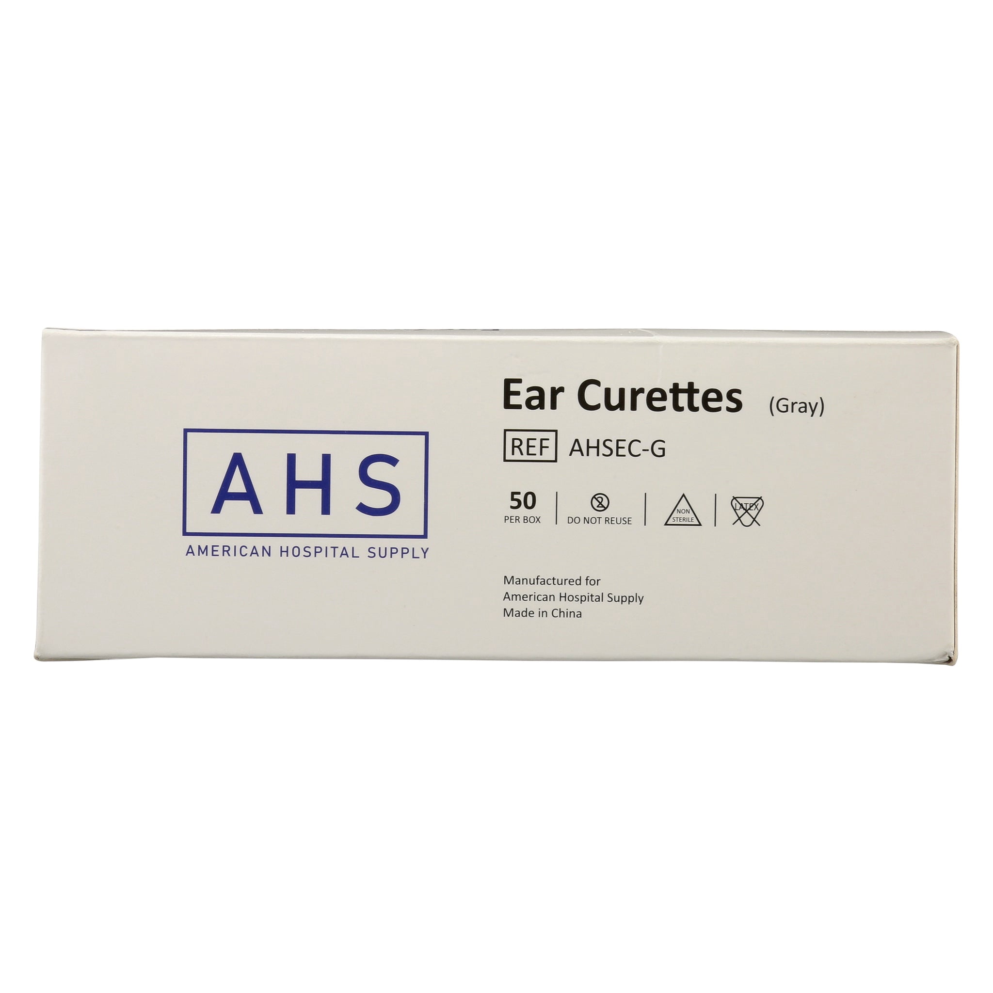 American Hospital Supply 2mm Disposable Ear Curette | Ear Wax Remover | 50 per Box, Gray