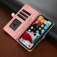 thumbnail image 6 of TECH CIRCLE Compatible Case For iPhone 13 Pro,Shockproof Magnetic Luxury Retro PU Leather Flip Zipper Wallet Stand with Wrist Strap Cover.For iPhone 13 Pro,Rosegold, 6 of 7