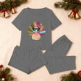 thumbnail image 4 of Levmjia Womens 3 Piece Pajama Set Short Sleeve Top Sleepwear With Pants and Shorts Thanksgiving Soft Casual Home Comfort Relaxing Nightwear Daily Wear, 4 of 8