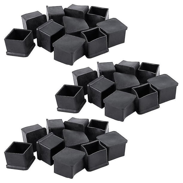 30 Uds., 30x30mm, cubierta cuadrada de goma para patas de silla de escritorio, color negro