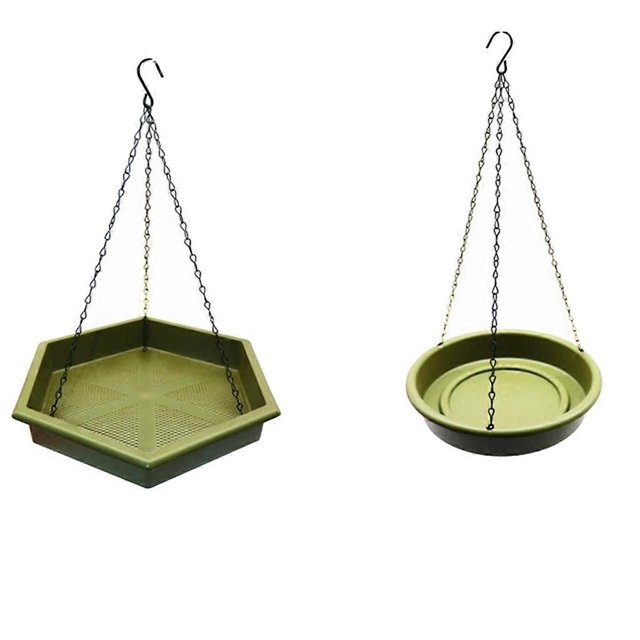 Hanging Bird Feeder Tray with Water Draining Plastic Bird Bath Tray & Feeder No Tilting Bird Feeder