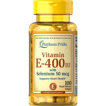 Puritan's Pride Vitamin E Softgelswith Selenium, 400 IU, 100 (Best Selenium Supplement For Hashimoto's)