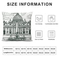 thumbnail image 5 of BANET Art Throw Pillow Cushion Cover, Monochrome Historical Architecture Themed Art Sketch Print of in , Decorative Square Accent Pillow Case 18x18in, 5 of 5