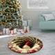 thumbnail image 4 of Alfombra navideña circular pequeña de 40 x 40 cm | Diseño de Papá Noel acolchado y gnomo | Alfombra navideña duradera, antideslizante y lavable | Decoración festiva para entrada, sala de estar y, 4 of 6