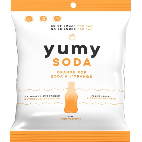 Yumy Soda Orange Pop, Orange Pop Plant Based Snack