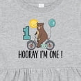 thumbnail image 4 of Inktastic 1st Birthday Bear on Bicycle 1 Year Old Girls Baby Dress, 4 of 5