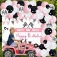 thumbnail image 5 of Racing Car Birthday Party Decorations for Girls with Race on Over Backdrop, Pink Balloon Garland Kit for Kids Birthday Party Supplies, Girl Racing Car Birthday Baby Shower Party Decorations, 5 of 6
