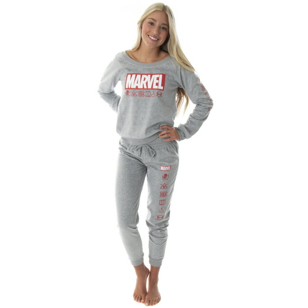 Marvel Comics Women's Juniors' Avengers Brick Logo Jogger Pajama Set -  Walmart.com
