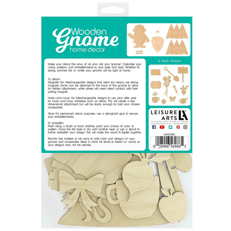 Leisure Arts Wood Stitchery Kit - Gnome Bouquets, Square Panel
