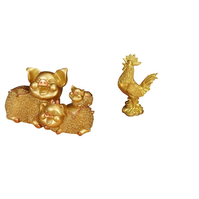 Figura de escritorio,Figura de cerdo para escritorio de oficina,decoración del hogar,Escultura de pollo,Escultura de pollo,decoración del hogar,figura de gallo,Figura decorativa de