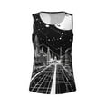 thumbnail image 3 of Picia Futuristic Moonlit Cityscape Pattern Women's Workout Tank Top,Breathable Activewear,Slim Fit Athletic Top,Versatile Workout Moisture-wicking top-Medium, 3 of 9