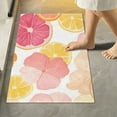 thumbnail image 2 of Yayeee Bath Rug for Bathroom Floor Non Slip Contour Fluffy Soft Absorbent Mat, 20"x24", Pink Floral Orange, 2 of 7