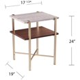 thumbnail image 5 of Home Square Faux Marble Top End Table in White and Tobacco - Set of 2, 5 of 6