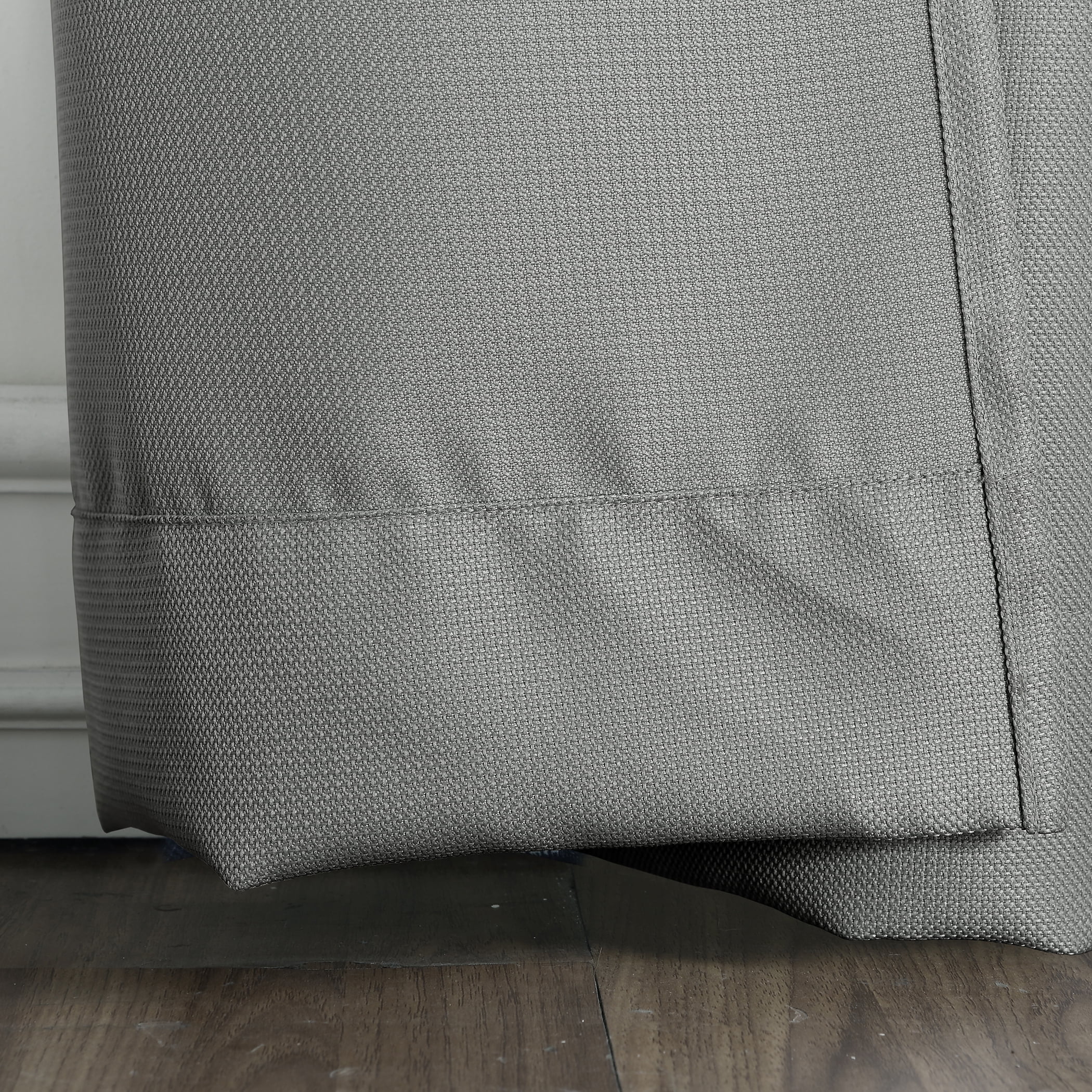 No. 918 Sora Casual Textured Semi-Sheer Grommet Curtain Panel, 40"x63", Gray