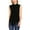 black, variant on Vince Camuto Womens Fringed Mock Neck Sleeveless Blouse Top