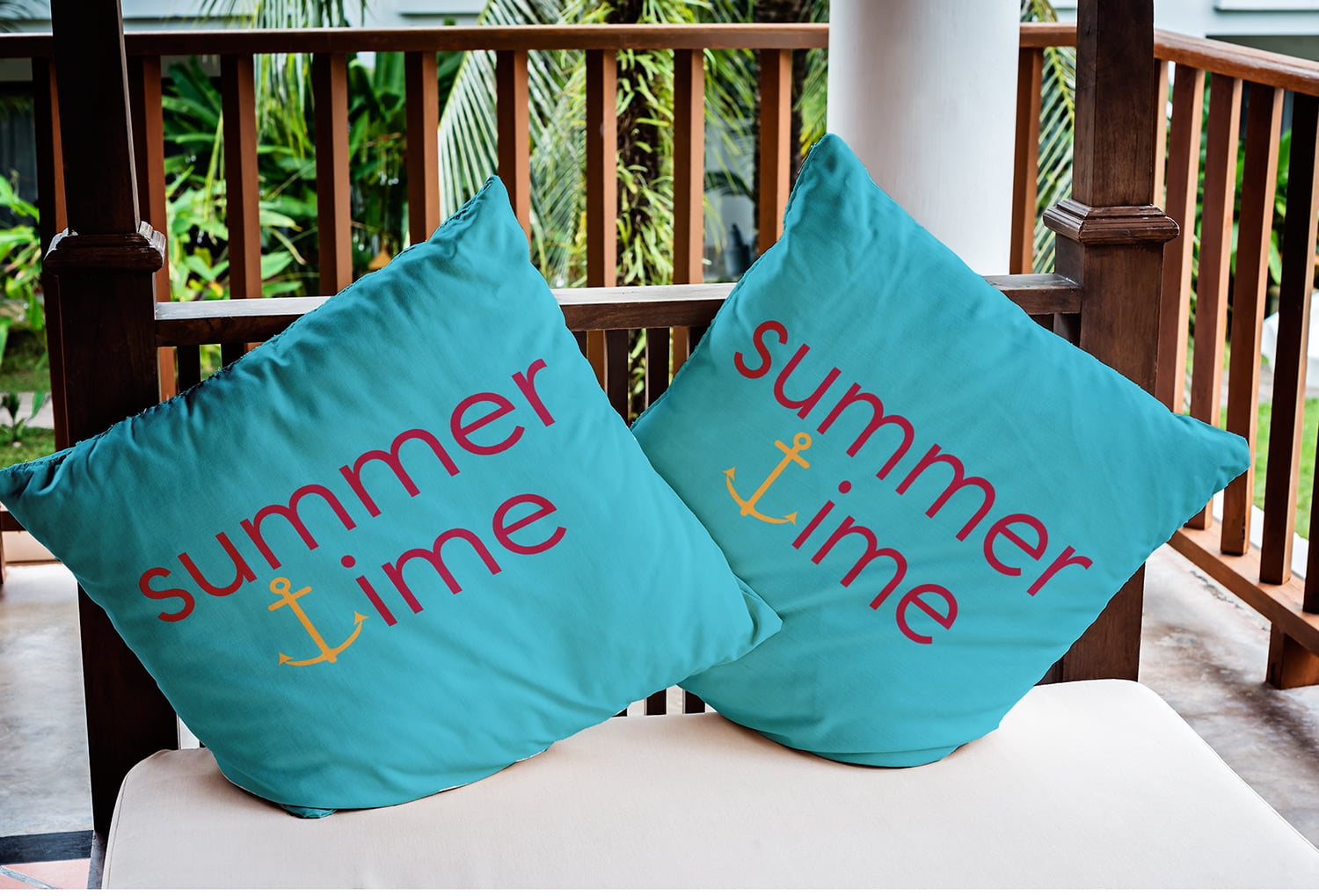 20" x 20" Simply Daisy Summer Time Anchored Indoor/Outdoor Pillow, Lipstick Pink Qty 1