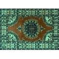 thumbnail image 1 of Ahgly Company Indoor Rectangle Medallion Turquoise Blue Traditional Area Rugs, 8' x 10', 1 of 4