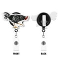 thumbnail image 2 of WIRESTER Acrylic Reel ID Holder Belt Clip Badge Retractable with Alligator Clip for Office Worker, Medical Staffs, Nurse, Doctor, Teacher, Student - Black White Leghorn Chicken, 2 of 5