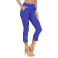 thumbnail image 5 of HDE Pull On Capri Pants For Women with Pockets Elastic Waist Cropped Pants Royal Blue - L, 5 of 7