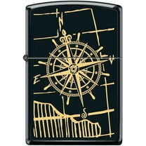 Zippo Lighter- Compass Windproof Lighter (Compass Black Matte #Z5449)