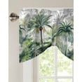 thumbnail image 3 of Fsddascl Summer Tropical Leaves Tie Up Valance Curtains for Windows, Kitchen Curtains Window Treatments, Green Botanical Palm Trees Short Window Shades Valances for Bedroom Bathroom Cafe 60"x18", 3 of 7