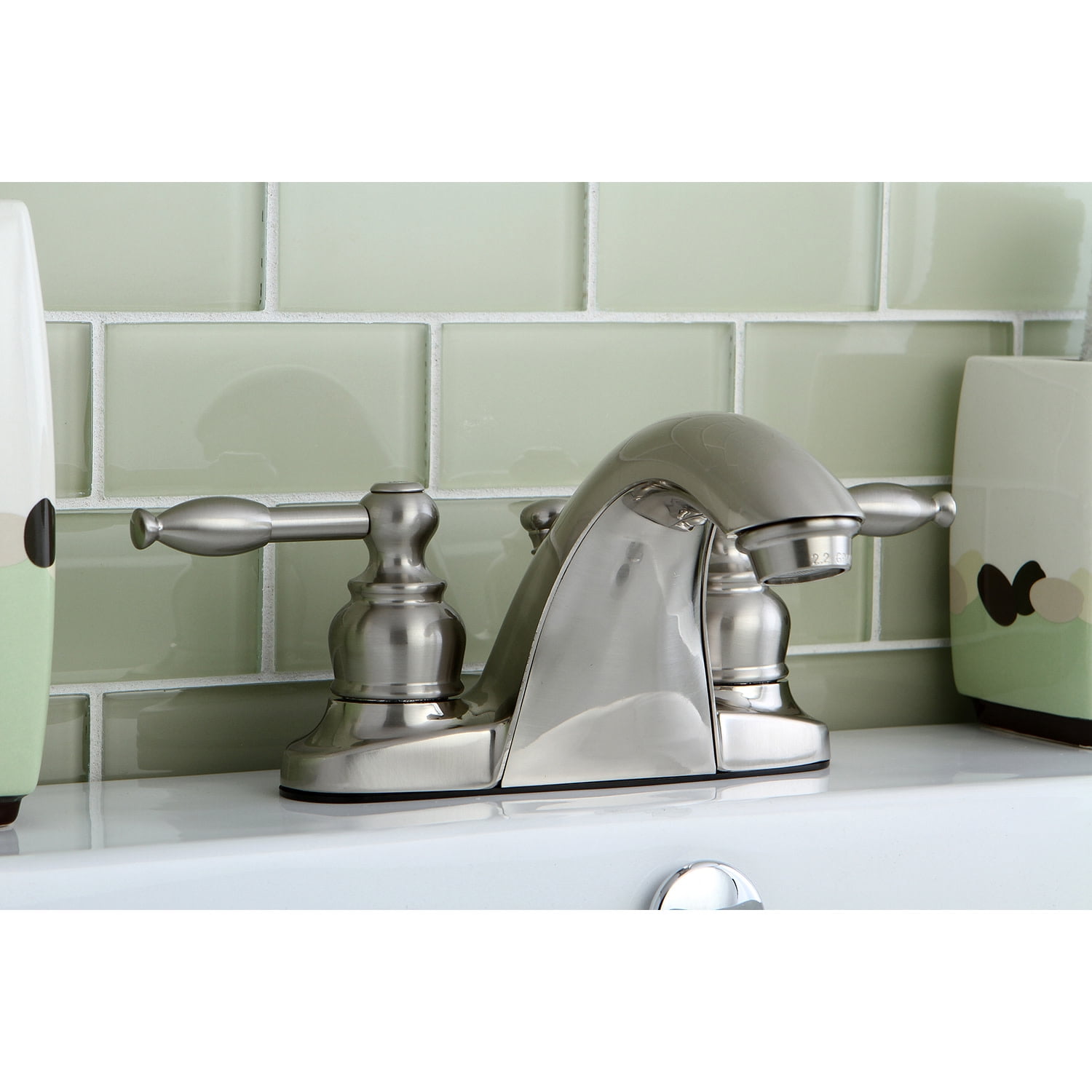 Kingston Brass KB7648KL 4 in. Centerset Bathroom Faucet, Brushed Nickel
