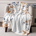 thumbnail image 3 of Throw Blanket for Couch Fall Leaf Yellow Soft Fleece Flannel Blankets Cozy Lightweight Blanket for Home Sofa Living Room Berry Leaf Branch Bed Throws 40" x 50", 3 of 9