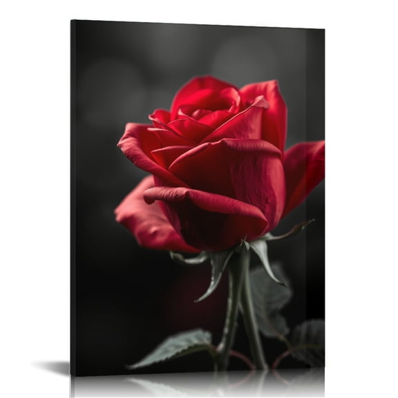 RKSupls Single Red Rose Canvas Wall Art, Canvas Prints Wall Art for Living Room Bedroom Entryway Office, Art Print Painting for Home Decor