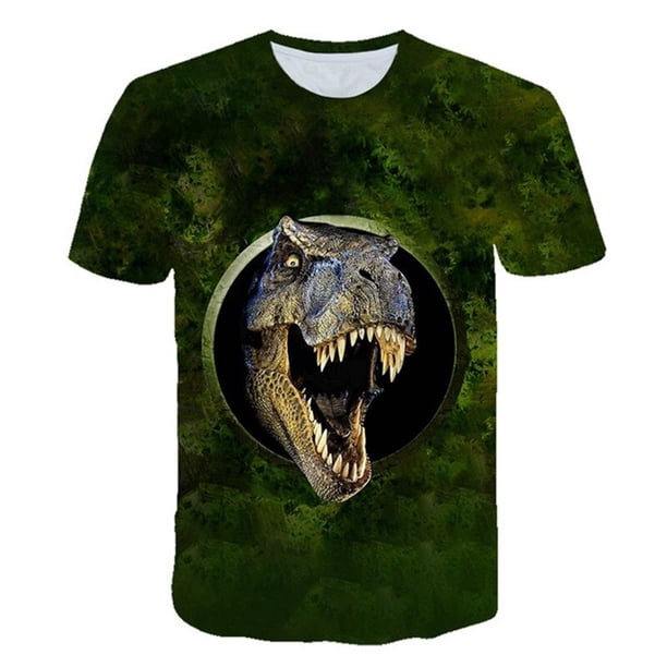 Camisetas de dinosaurios de dibujos animados para niños y niñas, camisetas de moda de verano 2022, camisetas sueltas de Parque Jurásico para bebés, camisetas, ropa 1-14 Y9T Gao Jinjia LED