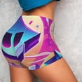 thumbnail image 4 of Lsque Geometry Dash Pattern High Waisted Biker Shorts for Women-Tummy Control Fitness Athletic Workout Running Yoga Gym Shorts,Moisture-Wicking-X-Large, 4 of 9
