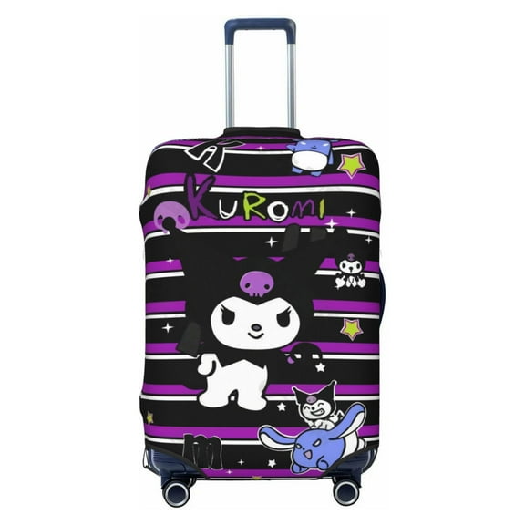Sanrio Kuromi Travel Luggage Cover, Colorful Suitcase Luggage Protector, Washable Baggage Cover, Dustproof Protector Fits 18-32 Inch Luggage X-Large