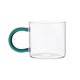 thumbnail image 1 of Taza de café de vidrio transparente con asa de color, taza de vidrio borosilicato de 11.3 oz for café, té, leche y bebidas., 1 of 7