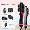 thumbnail image 2 of KFFKFF Hair Styling Blow Dryer Brush, 4-in-1 Ionic Hair Enhancer with Electroplated Titanium & 2.95" Ceramic Coated Oval Barrel, Dual Voltage 110V/240V Heat Styling Brush for Home, Salon, and Travel, 2 of 9