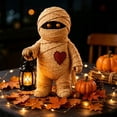 thumbnail image 5 of ZENVIVE Light Up Mummy Figurine, 5.9" Resin Halloween Mummy Decoration with Warm LED Lantern, Cute Spooky Statue for Indoor Tabletop, Mantel, Shelf, Desk and Party Decor(Button Battery), 5 of 6