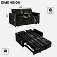 thumbnail image 2 of AISWORD 55" 3 in 1 Convertible Sleeper Sofa Bed, Pull Out Loveseat for Small Spaces, Black, 2 of 6