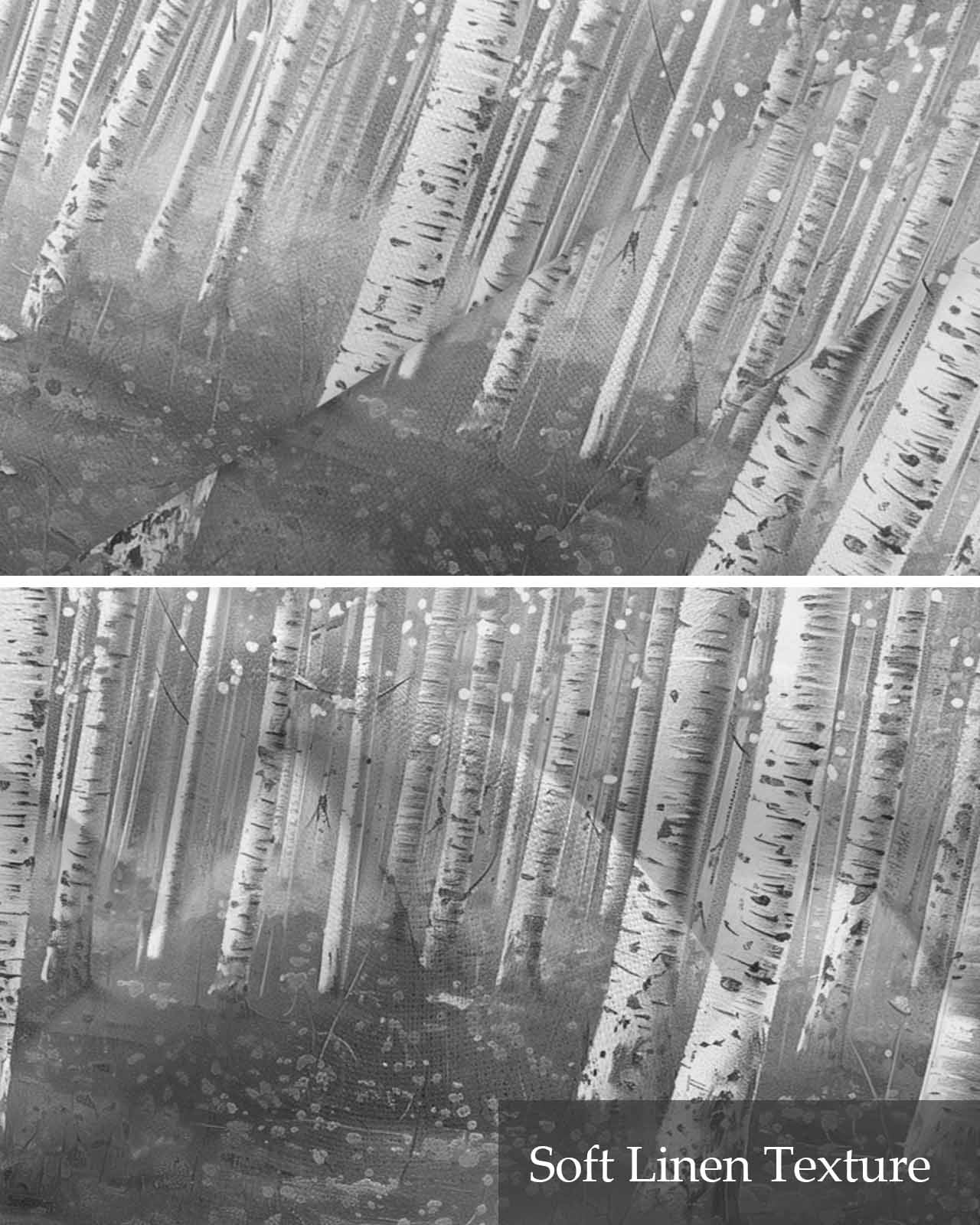 Grey Forest Tree Linen Curtain Valance for Bedroom/Bathroom/Kitchen/Living/Dining Room Window,Farmhouse Country Nature Scenic Painting Pocket Topper Drapes Decorative Cafe Drapery Panel 60"x18"