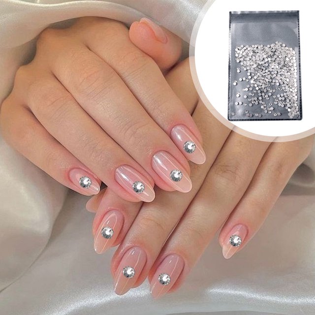 QIPOPIQ Glass Rhinestones Reflective Clear Nail Diamonds Multi Shape Nail Gems 3D Nail Art Jewels Crystal Nail Charms Mini Heart for Valentines Nail Decoration Accessories
