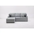 thumbnail image 3 of Left Facing Sectional Sofa Lounger with Pillows, Living Room L-Shaped Couch, Nailhead Accent, Light Gray, 3 of 4